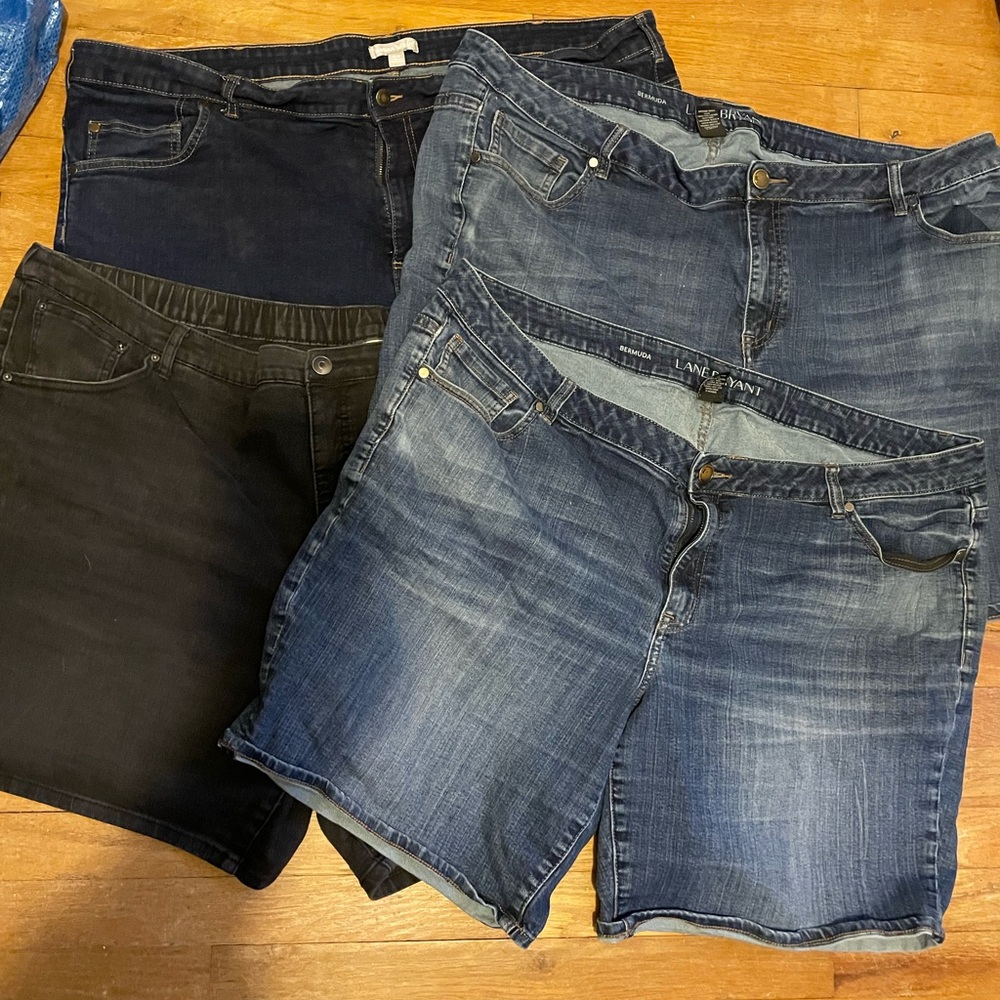Lane Bryant / Terra & Sky / Woman Within Plus Denim Shorts Bundle - sizes 26-30